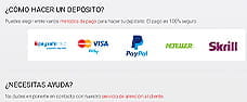 List of payment methods available at the casino Circus.es .