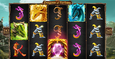 Dragons of Fortune screen, Synot slot.